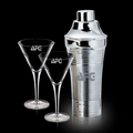 3 Piece Martini Set w/ 24 Oz. Rockport Shaker & 2 Belfast Glasses